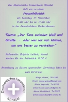Frauenfrühstück zur gewaltfreien Kommunikation am 11.11.17 am Kammerberg